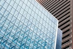 Windows of a contemporary office building