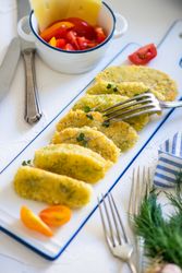 Appetizer of homemade cheese sticks