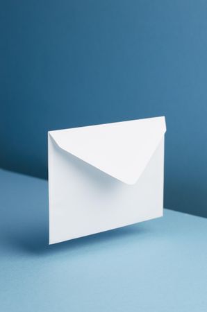 Light envelope over blue background