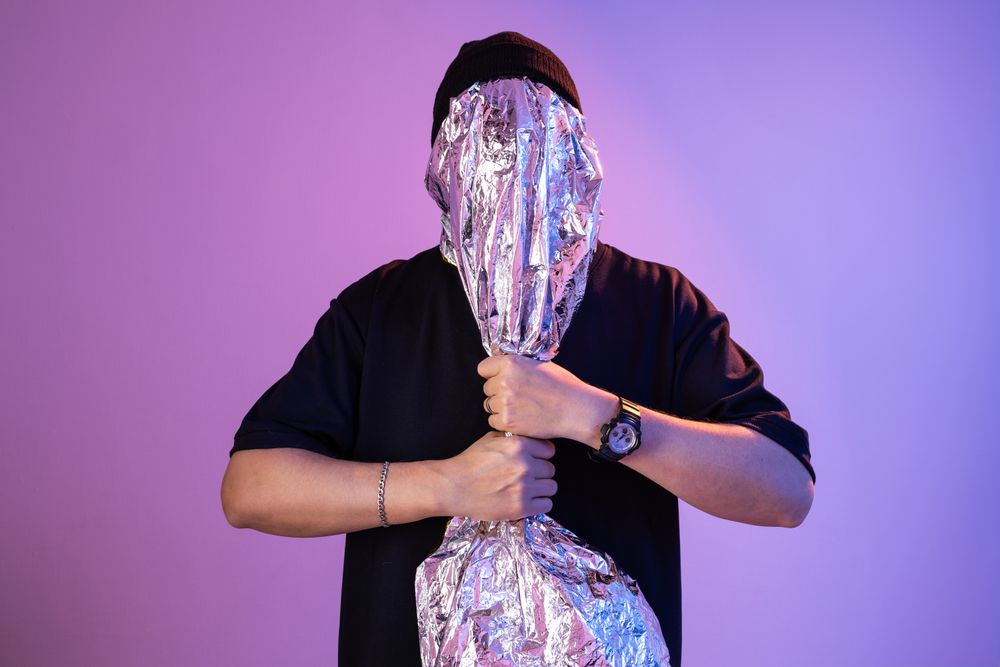 Abstract art human with foil