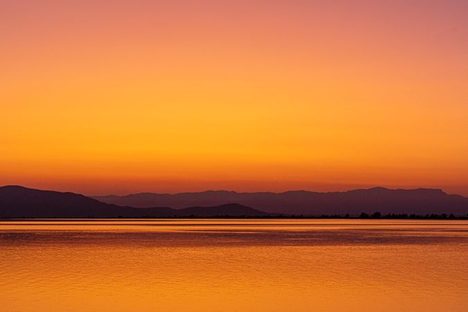 Sunset with reflections in the water