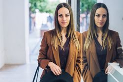 Fashionable female in trendy wear at mall