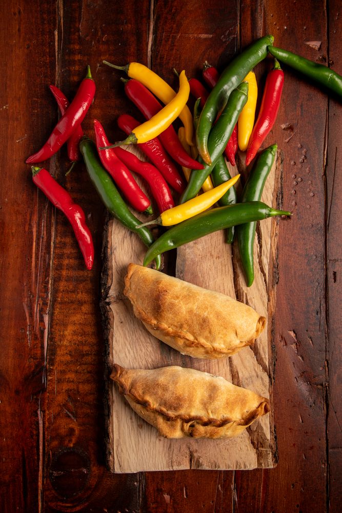 Set of patties near chili peppers