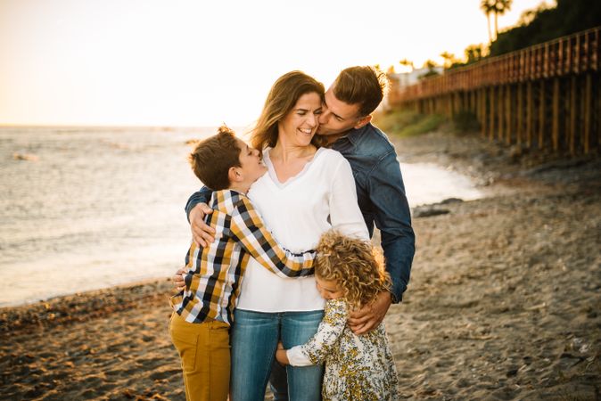 Happy family at beach