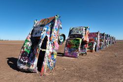 Art installation at Cadillac Ranch, U.S. Route 66, Amarillo A0yWL4