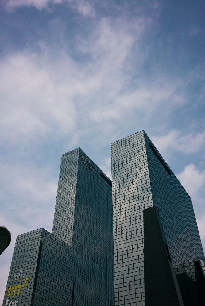 Top of two office buildings