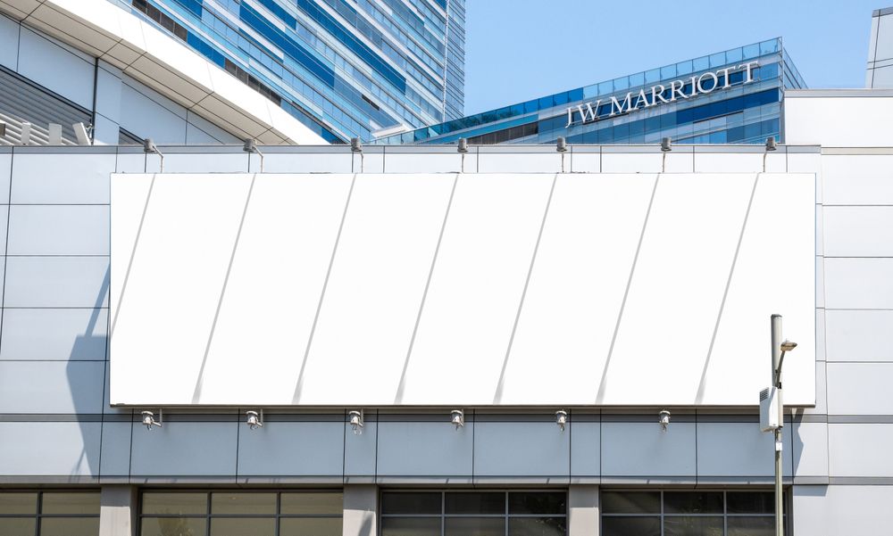 Blank billboard mockup in the city