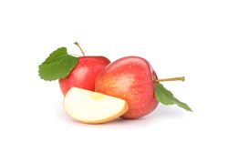 Sweet red apples isolated on light background