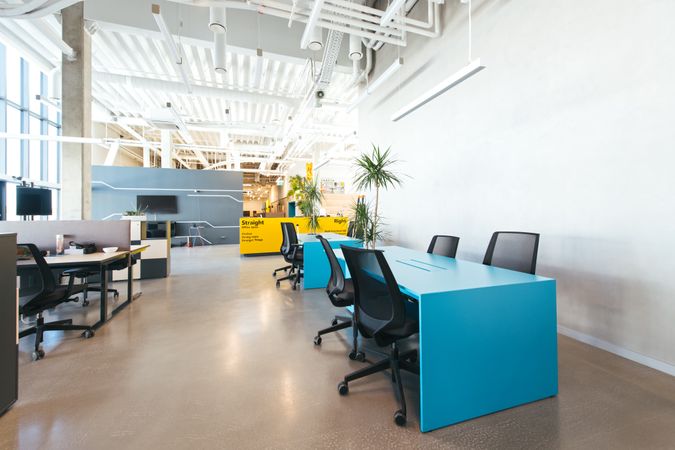 Modern interior of spacious office building