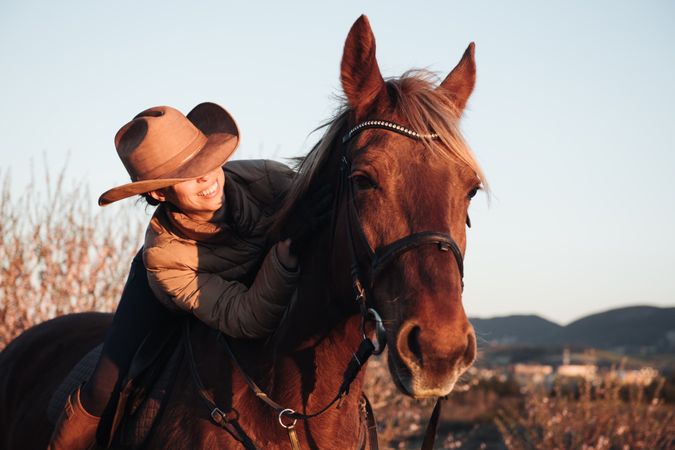 Woman riding horse