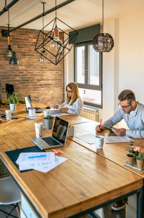 People working in a coworking office