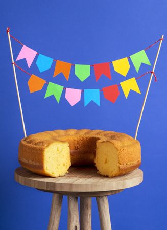 Celebratory cornmeal sponge cake