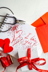 Valentine Day holiday cards and giftbox 