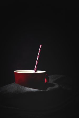 Cup of milk on table