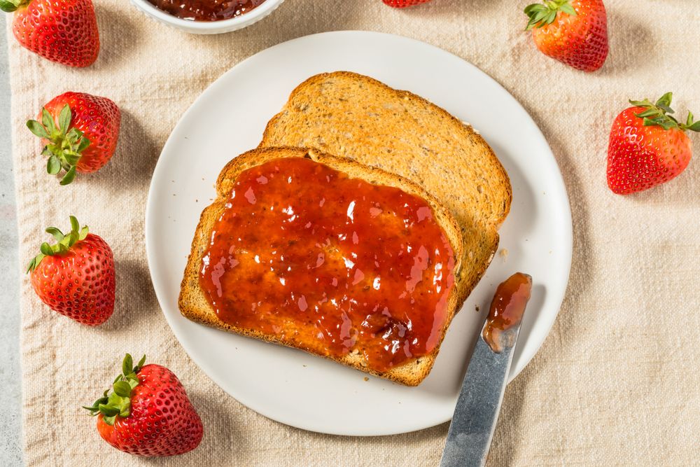 Healthy Strawberry Jam on Toast