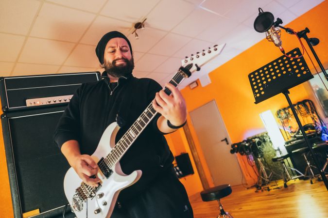 Musician playing guitar