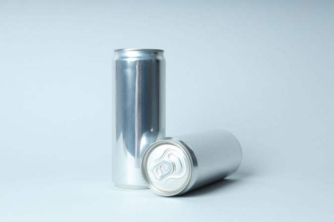 Concept of drink, blank cans with space for label