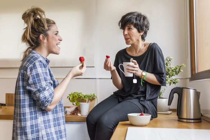 two women at home