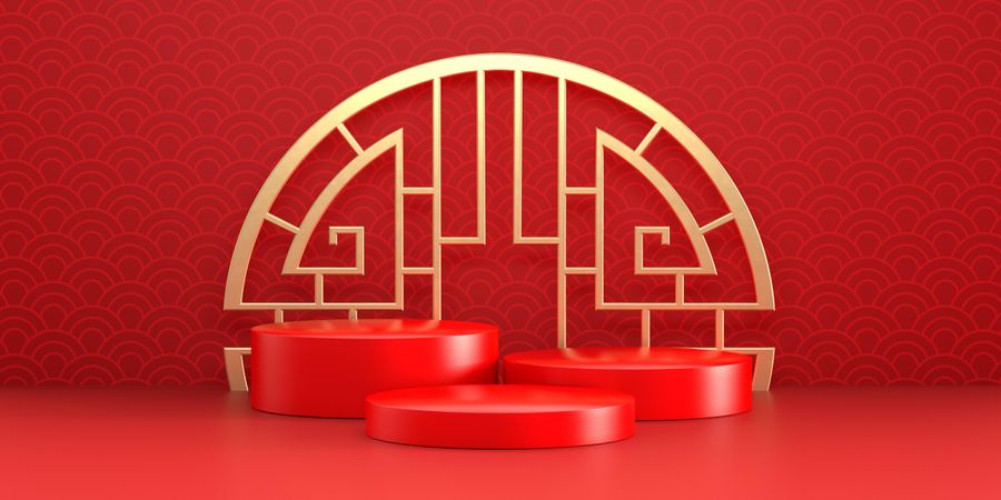 Red Chinese New Year mockup