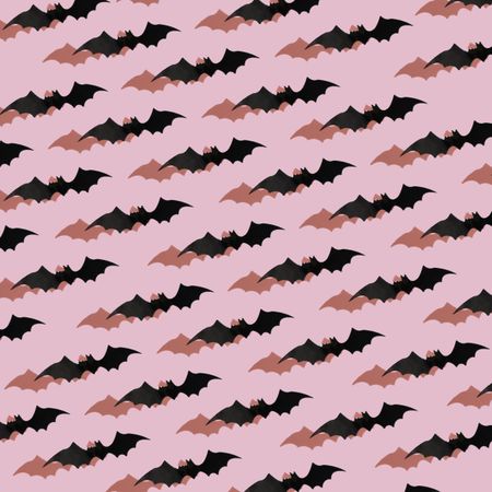 Pattern of bats on pink background