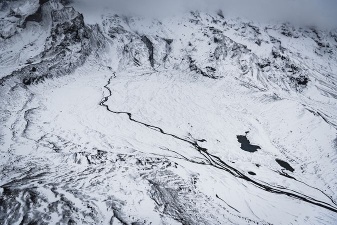 Side of snowy hill in Iceland