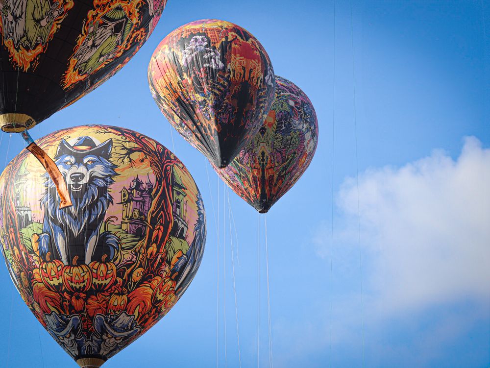 Traditional Balloon Festival, colorful and amazing with beautiful blue sky