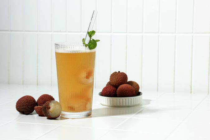 Es Teh Leci or Lychee Tea Ice