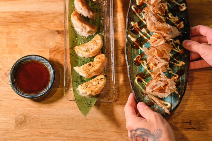 Delicious Sushi Plates in Restaurant