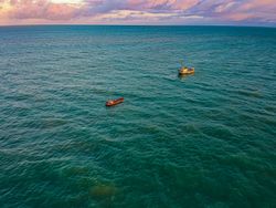 Two boats in quiet water in Brazil