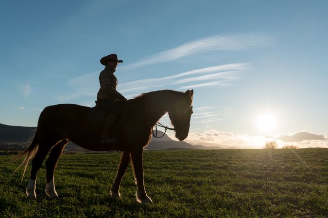 Woman riding horse