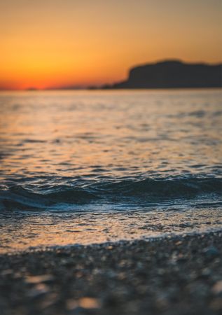 Colorful sunset at beach in Alanya, Turkey, vertical composition