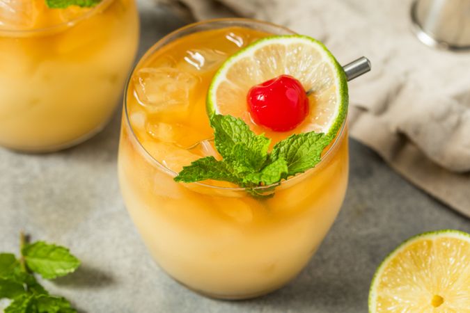 Cold Boozy Tropical Mai Tai Cocktail