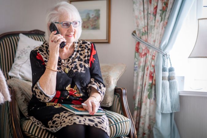Older woman using phone