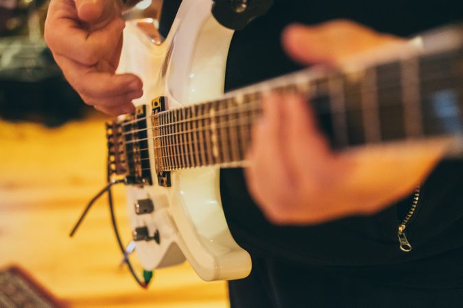 Musician playing guitar