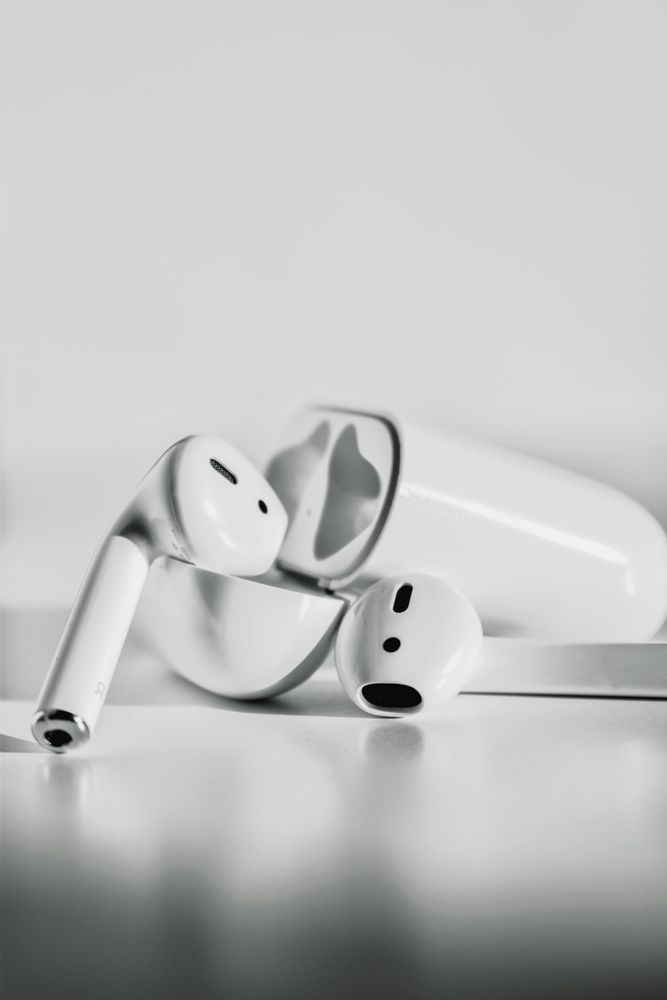 High-Key Close-up of Wireless Earbuds