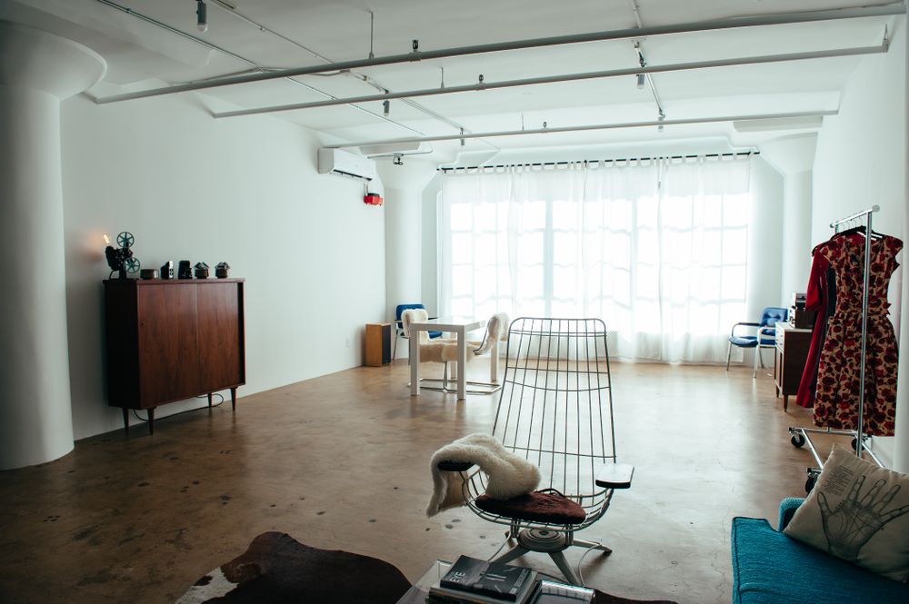 Large open studio loft with big window