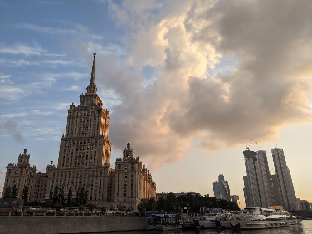 Kudrinskaya Square skyscrapers in Moscow, Russia