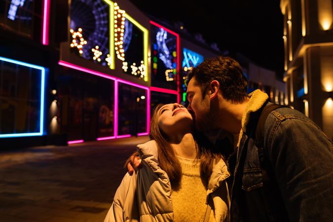 Couple in city street