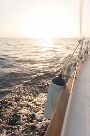 Edge of yacht on water