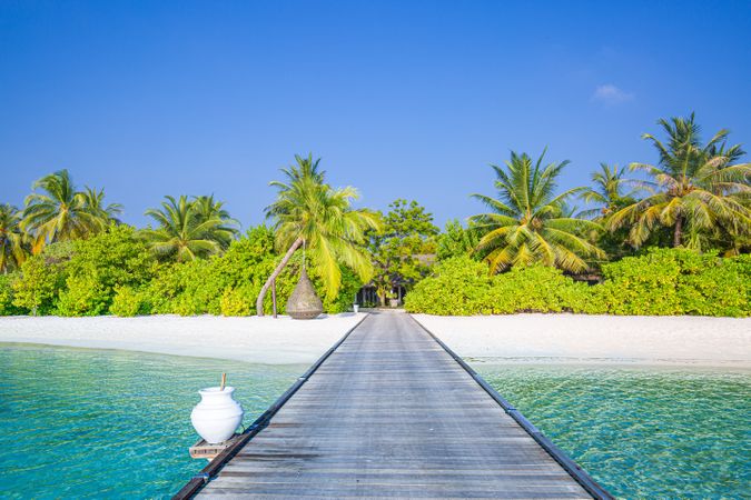 Walkway to tropical beach