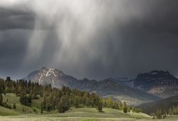 Storm and rainclouds over valley in Yellowstone National Park 5rGgp4