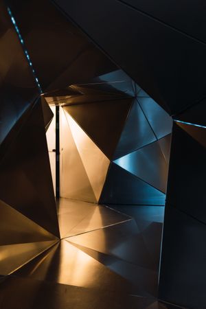 Dark studio with futuristic design