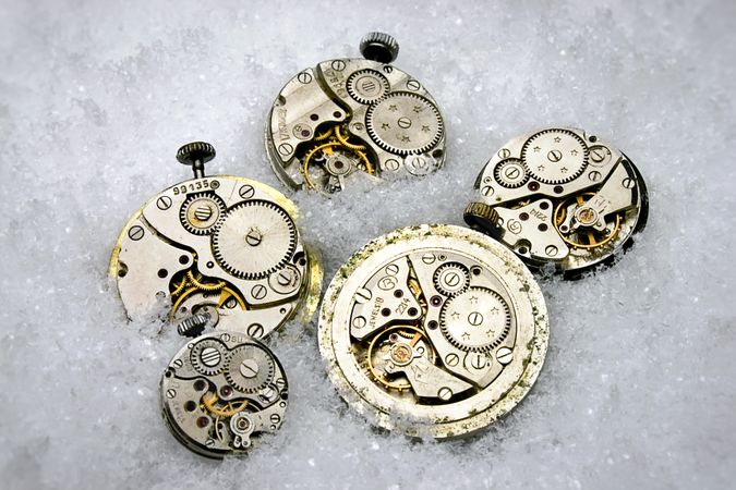 Mechanism inside of watches or clocks