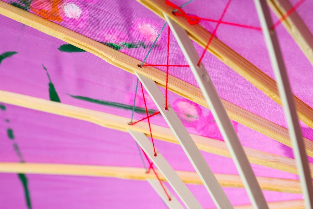 Traditional japanese umbrella, traditional japanese accessories concept