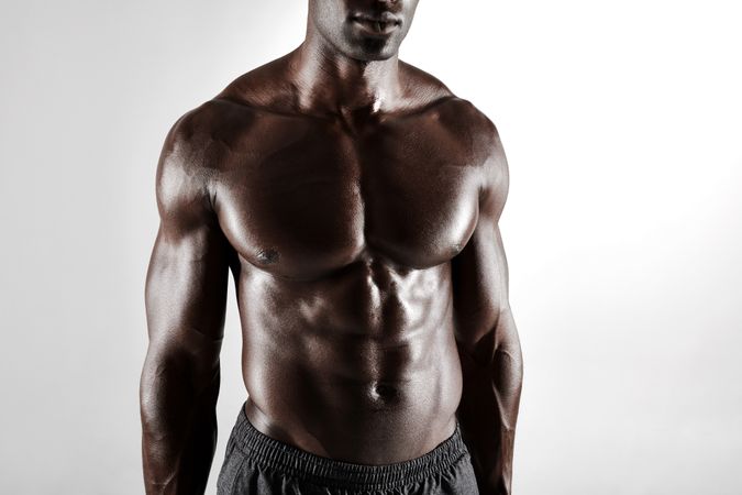 Cropped image of torso of a muscular man