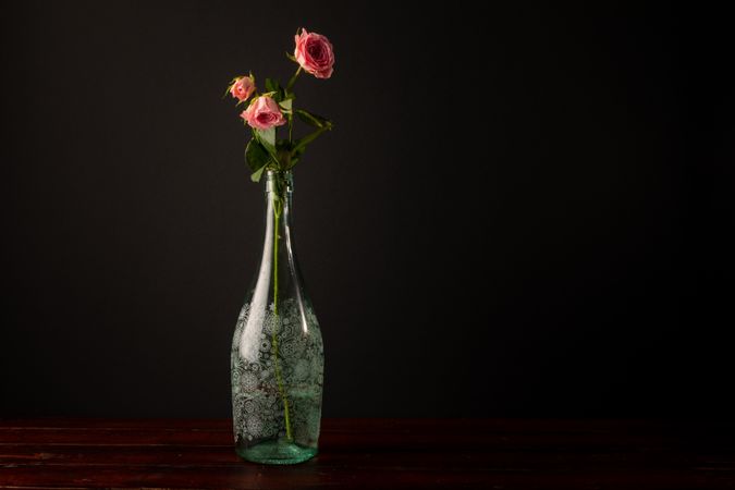 Pretty flowers in glass vase