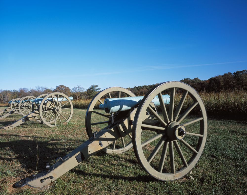 Union Battery Before the 'Peach Orchard' at Shiloh National Military Park, Shiloh, Tennessee
