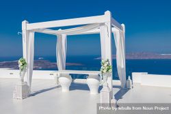 Canopy on a patio in Santorini, overlooking Green Islands 0vVQB0