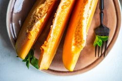 Slices of orange melon
