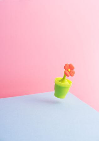 Plastic flower in pot